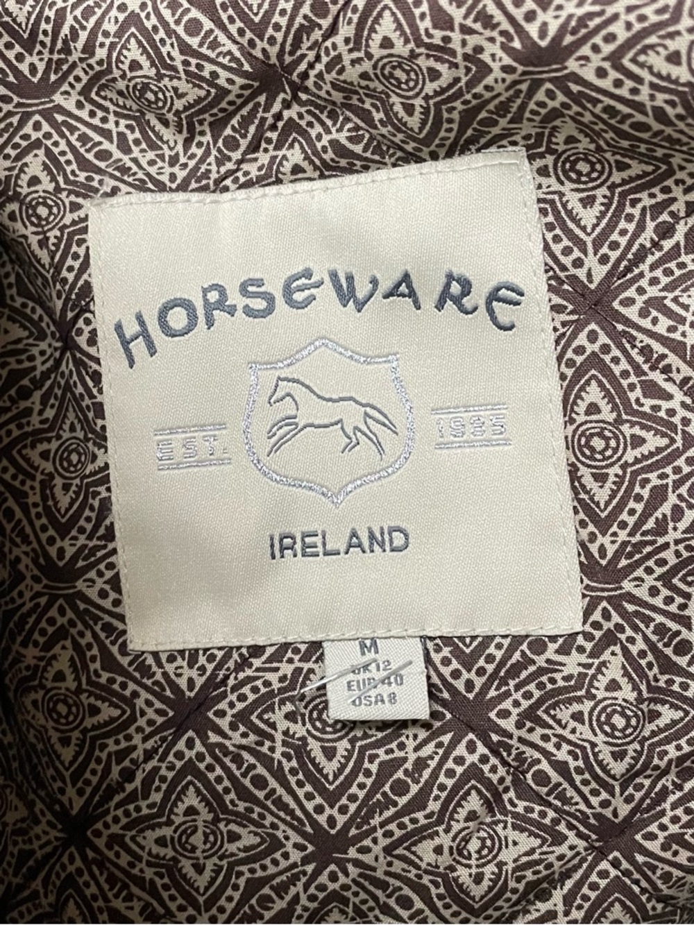 Horseware of Ireland Women's Brown Waxed Cotton Equestrian Field Coat Sz 8 - M - Picture 7 of 9